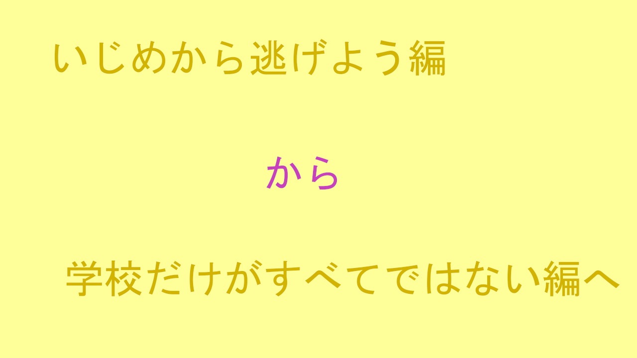 いじめから逃げよう